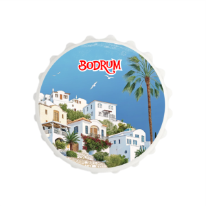 Bodrum Temalı Yuvarlak Magnet Açacak