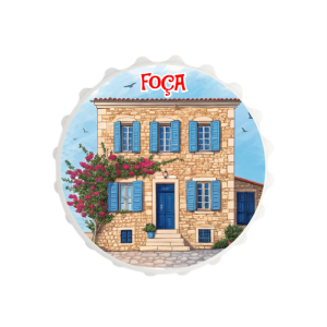 Foça Temalı Yuvarlak Magnet Açacak
