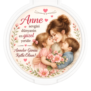 Anne Erkek ve Kız çocuklaru ile birlite Uv Baskı Ayna